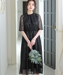 七分袖&ミモレ丈 パーティー ドレス プチフリル 大きいサイズ 結婚式 フォーマル オケージョンドレス お呼ばれ 二次会 成人式 同窓会 謝恩会 20代 30代