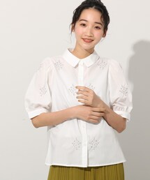 Cutie Blonde | 刺繍半袖ブラウス(シャツ/ブラウス)