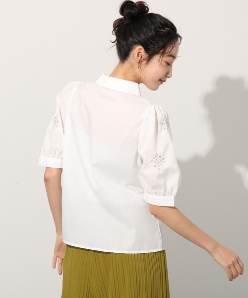 Cutie Blonde（キューティーブロンド）の「◆刺繍半袖ブラウス（シャツ/ブラウス・レディース・オフホワイト/ブルー系7・01/02/03）」の13枚目の写真