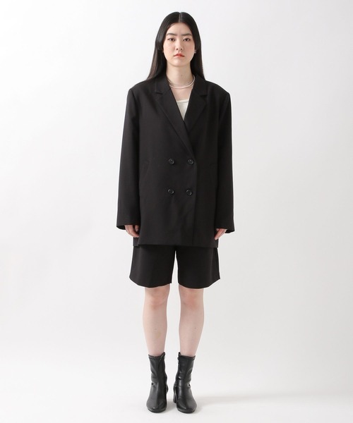 ALAND（エーランド）の「3.3Field Trip／OVER FITダブルジャケット 2275855（テーラードジャケット・レディース・ブラック/グレー・FREE）」の4枚目の写真