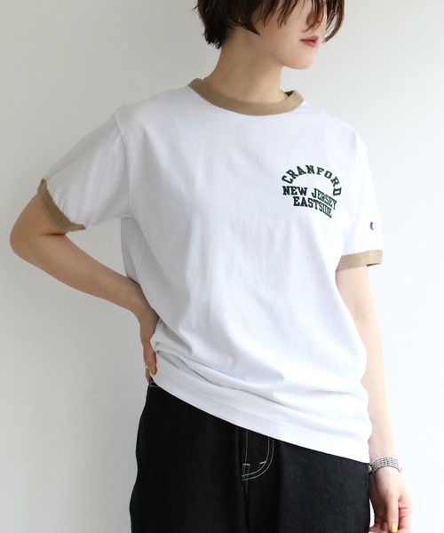 Champion(チャンピオン)の「Champion チャンピオン カレッジプリントTシャツ(Tシャツ/カットソー・レディース・ボルドー/ネイビー/ベージュ/ブラック・S/M/L)」の3枚目の写真