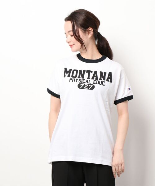 Champion(チャンピオン)の「Champion チャンピオン カレッジプリントTシャツ(Tシャツ/カットソー・レディース・ボルドー/ネイビー/ベージュ/ブラック・S/M/L)」の5枚目の写真
