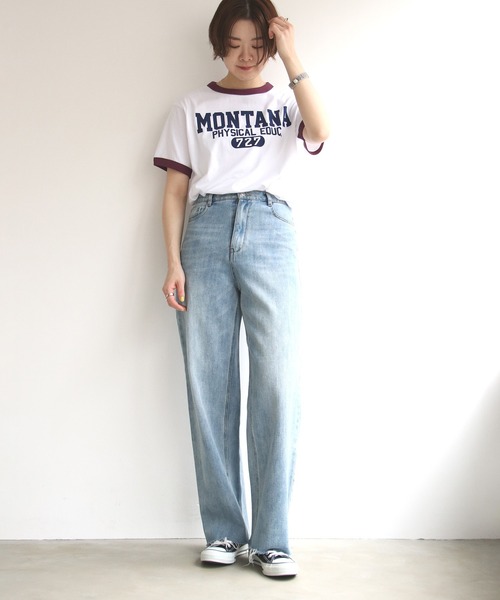 Champion(チャンピオン)の「Champion チャンピオン カレッジプリントTシャツ(Tシャツ/カットソー・レディース・ボルドー/ネイビー/ベージュ/ブラック・S/M/L)」の21枚目の写真