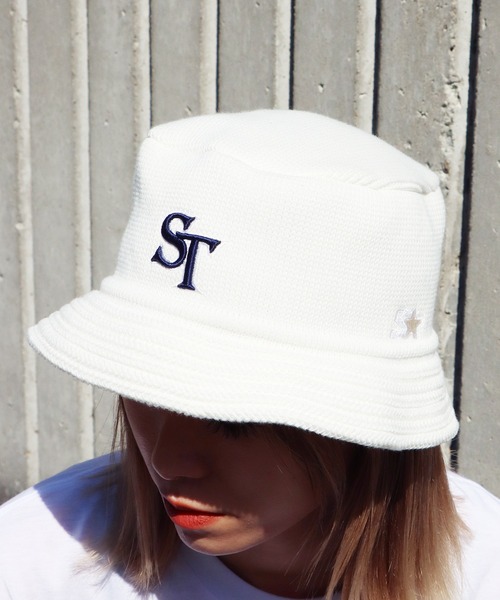 STARTER（スターター）の「STARTER/スターター STC KNIT BUCKETベーシック コットン ニットバケットハット クロシェハット（ハット・メンズ・ホワイト/ブラック/ブルー/ライトブラウン/バーガンディー・FREE）」の21枚目の写真