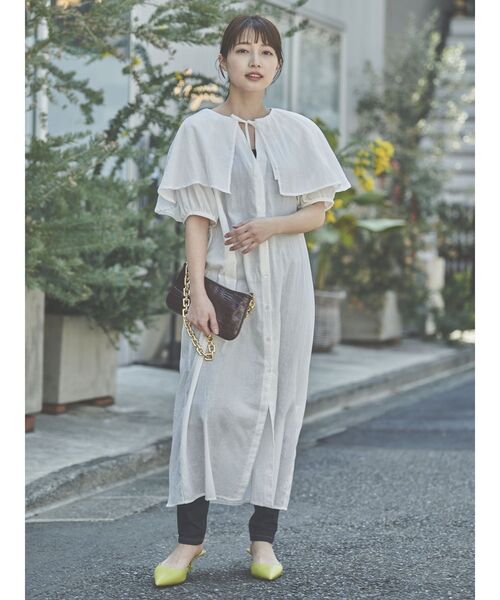 COTORICA（コトリカ）の「ケープカラーシャツワンピース（ワンピース・レディース・ブラック/オフホワイト/ブルー/グリーン・FREE）」の21枚目の写真