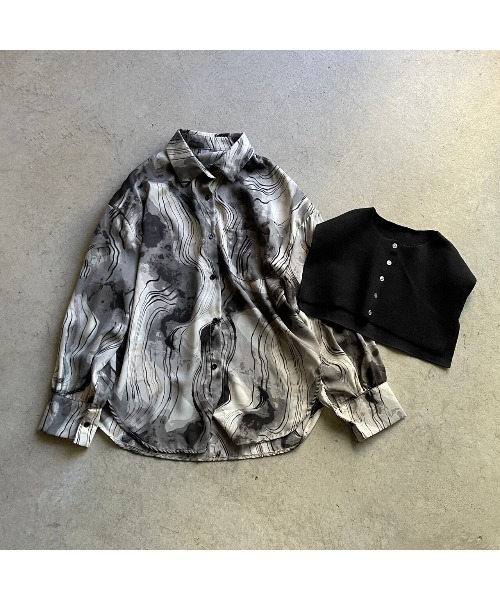 OWLLIDA apartment.(オルリダアパートメント)の「Nuance shirt with knit color(シャツ/ブラウス・レディース・ブラック/ブラウン・FREE)」の18枚目の写真