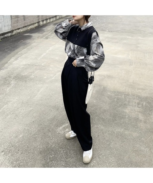 OWLLIDA apartment.(オルリダアパートメント)の「Nuance shirt with knit color(シャツ/ブラウス・レディース・ブラック/ブラウン・FREE)」の10枚目の写真