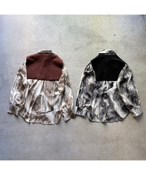 OWLLIDA apartment.(オルリダアパートメント)の「Nuance shirt with knit color(シャツ/ブラウス・レディース・ブラック/ブラウン・FREE)」の6枚目の写真