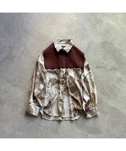 OWLLIDA apartment.(オルリダアパートメント)の「Nuance shirt with knit color(シャツ/ブラウス・レディース・ブラック/ブラウン・FREE)」の16枚目の写真