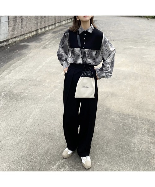 OWLLIDA apartment.(オルリダアパートメント)の「Nuance shirt with knit color(シャツ/ブラウス・レディース・ブラック/ブラウン・FREE)」の19枚目の写真