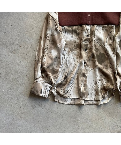 OWLLIDA apartment.(オルリダアパートメント)の「Nuance shirt with knit color(シャツ/ブラウス・レディース・ブラック/ブラウン・FREE)」の14枚目の写真