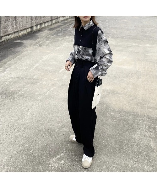 OWLLIDA apartment.(オルリダアパートメント)の「Nuance shirt with knit color(シャツ/ブラウス・レディース・ブラック/ブラウン・FREE)」の4枚目の写真