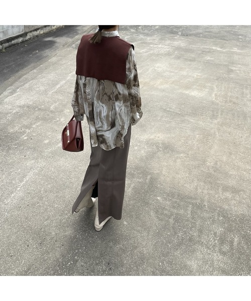 OWLLIDA apartment.(オルリダアパートメント)の「Nuance shirt with knit color(シャツ/ブラウス・レディース・ブラック/ブラウン・FREE)」の17枚目の写真