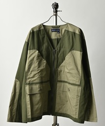 many men many mind（メニーメンメニーマインド）の「many men many mind/配色切替ノーカラーブルゾン（ノーカラージャケット）」