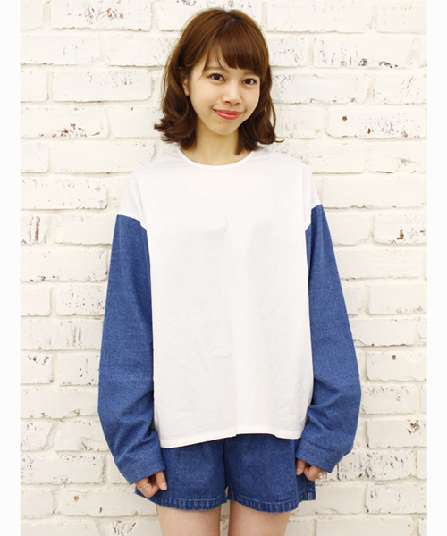 Kastane（カスタネ）の「【Kastane】デニムBIGブラウス（シャツ/ブラウス・レディース・ホワイト/カーキ/ブルー・FREE）」の4枚目の写真