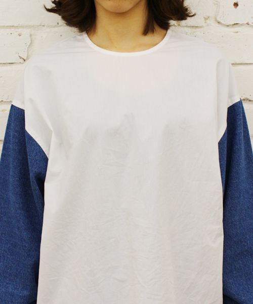 Kastane（カスタネ）の「【Kastane】デニムBIGブラウス（シャツ/ブラウス・レディース・ホワイト/カーキ/ブルー・FREE）」の7枚目の写真