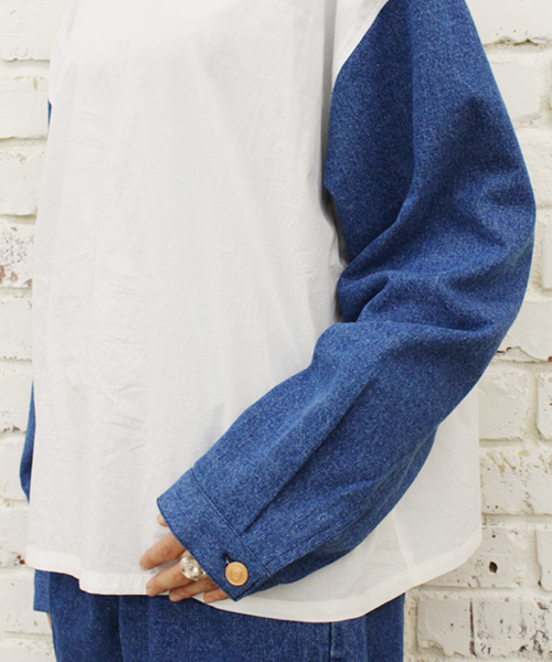 Kastane（カスタネ）の「【Kastane】デニムBIGブラウス（シャツ/ブラウス・レディース・ホワイト/カーキ/ブルー・FREE）」の9枚目の写真