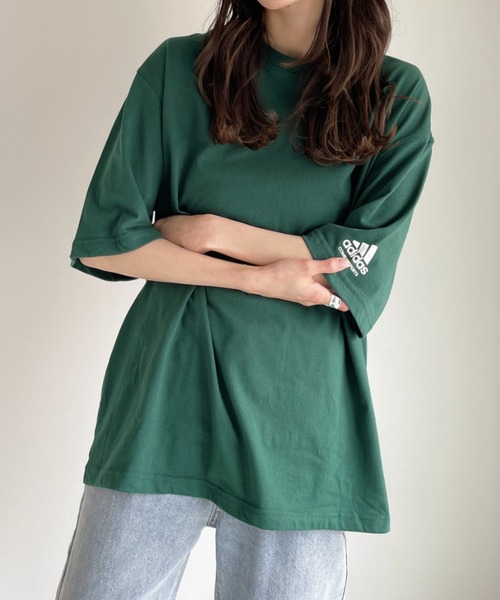 adidas(アディダス)の「adidas COMBAT SPORTS(アディダス コンバットスポーツ)/T-shirts オーバーサイズ袖ロゴTシャツ(Tシャツ/カットソー・レディース・ホワイト/ブラック/アイボリー/グリーン・M/L)」の21枚目の写真