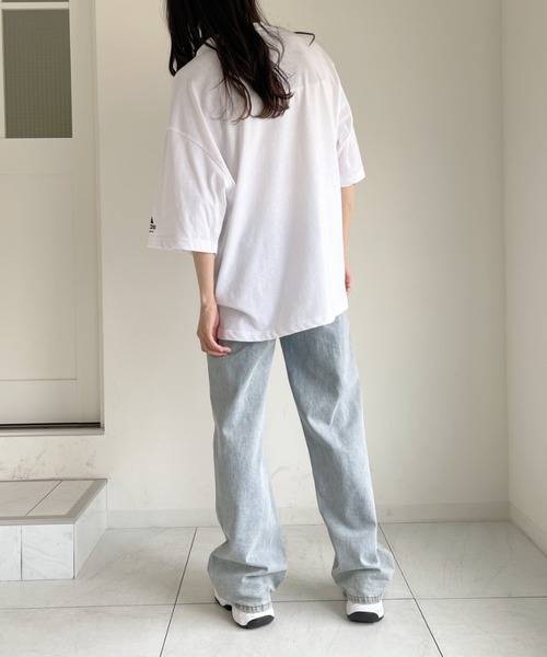 adidas(アディダス)の「adidas COMBAT SPORTS(アディダス コンバットスポーツ)/T-shirts オーバーサイズ袖ロゴTシャツ(Tシャツ/カットソー・レディース・ホワイト/ブラック/アイボリー/グリーン・M/L)」の10枚目の写真