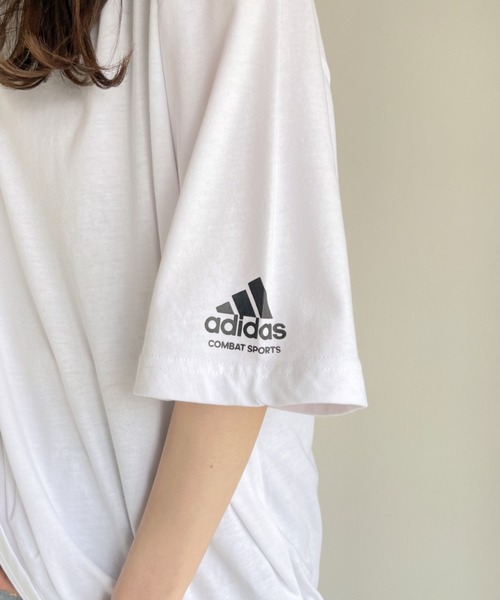 adidas(アディダス)の「adidas COMBAT SPORTS(アディダス コンバットスポーツ)/T-shirts オーバーサイズ袖ロゴTシャツ(Tシャツ/カットソー・レディース・ホワイト/ブラック/アイボリー/グリーン・M/L)」の7枚目の写真