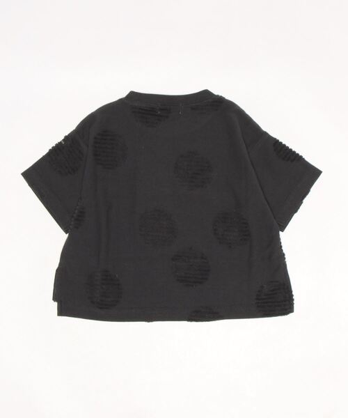 quoti use fith（クゥオティ　ユース　フィス）の「ドットジャガード 6分袖ビッグTシャツ（Tシャツ/カットソー・キッズ・チャコールグレー/ベージュ/ホワイト・110/130/90/100/120/80）」の4枚目の写真