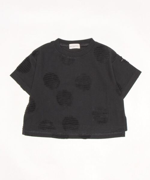 quoti use fith（クゥオティ　ユース　フィス）の「ドットジャガード 6分袖ビッグTシャツ（Tシャツ/カットソー・キッズ・チャコールグレー/ベージュ/ホワイト・110/130/90/100/120/80）」の6枚目の写真