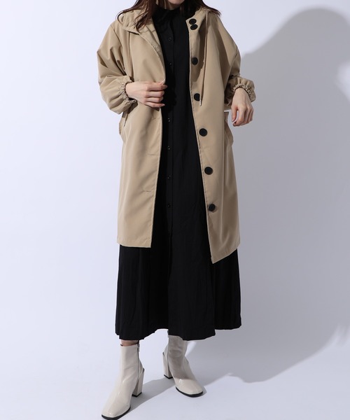 MAISON BREEZE(メゾンブリーズ)の「【MAISON BREEZE】ライトロングパーカー KNF(マウンテンパーカー・レディース・ブラック/ベージュ/ネイビー/グレー/カーキ・FREE)」の4枚目の写真