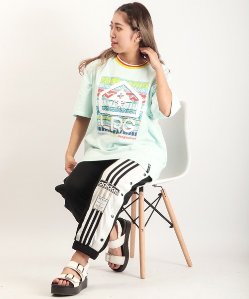 LRG(エルアールジー)の「LRG レインボー ブランドロゴ サファリプリント Tシャツ(Tシャツ/カットソー・メンズ・ライトブルー・L/M/XL)」の4枚目の写真