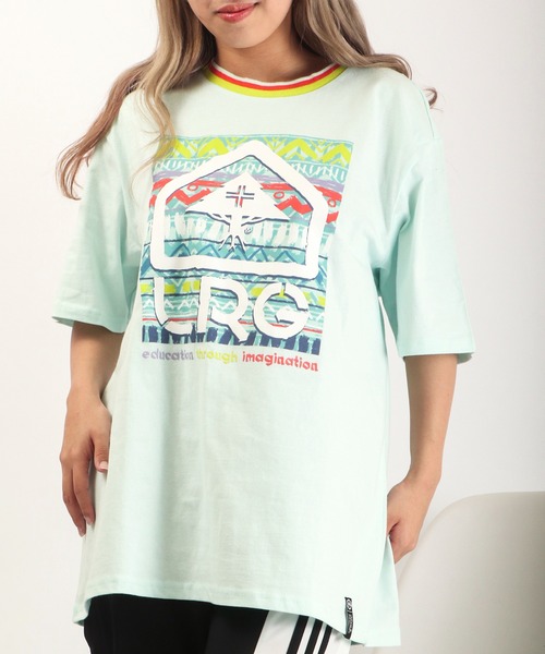 LRG(エルアールジー)の「LRG レインボー ブランドロゴ サファリプリント Tシャツ(Tシャツ/カットソー・メンズ・ライトブルー・L/M/XL)」の3枚目の写真