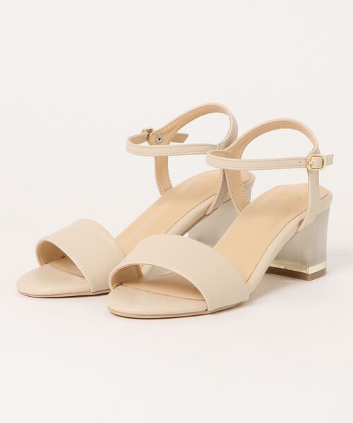 natural couture（ナチュラルクチュール）の「クリアヒールサンダル（サンダル・レディース・アイボリー/ブラック/キャメル・LARGE/MEDIUM）」の6枚目の写真