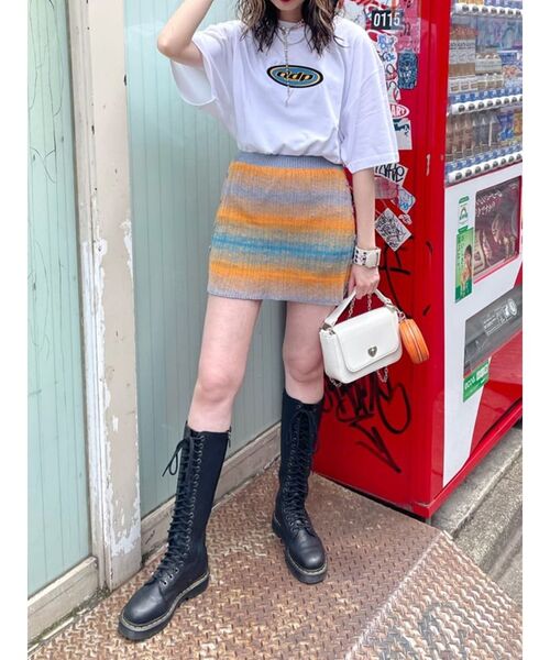 jouetie(ジュエティ)の「ddp BIG Tシャツ【コラボ】(Tシャツ/カットソー・レディース・ブラック/オフホワイト/ブルー・MEDIUM)」の7枚目の写真