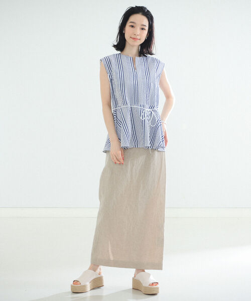 Demi-Luxe BEAMS(デミルクス ビームス)の「Demi-Luxe BEAMS / サッカー ぺプラム プルオーバー(シャツ/ブラウス・レディース・ブラック/レッド/その他・38/36)」の7枚目の写真