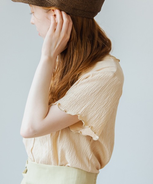 Crisp（クリスプ）の「バイカラーメロウショートTシャツ（Tシャツ/カットソー・レディース・ピンク/ブルー/アイボリー・FREE）」の10枚目の写真