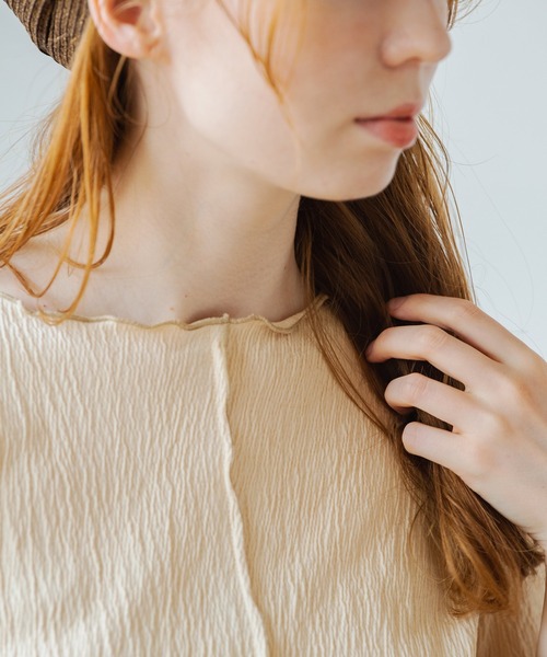 Crisp（クリスプ）の「バイカラーメロウショートTシャツ（Tシャツ/カットソー・レディース・ピンク/ブルー/アイボリー・FREE）」の11枚目の写真