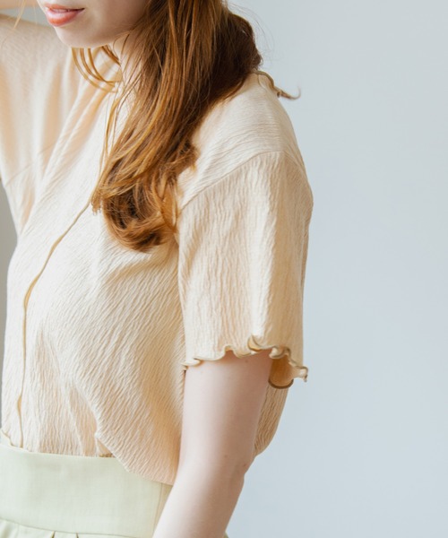 Crisp（クリスプ）の「バイカラーメロウショートTシャツ（Tシャツ/カットソー・レディース・ピンク/ブルー/アイボリー・FREE）」の12枚目の写真