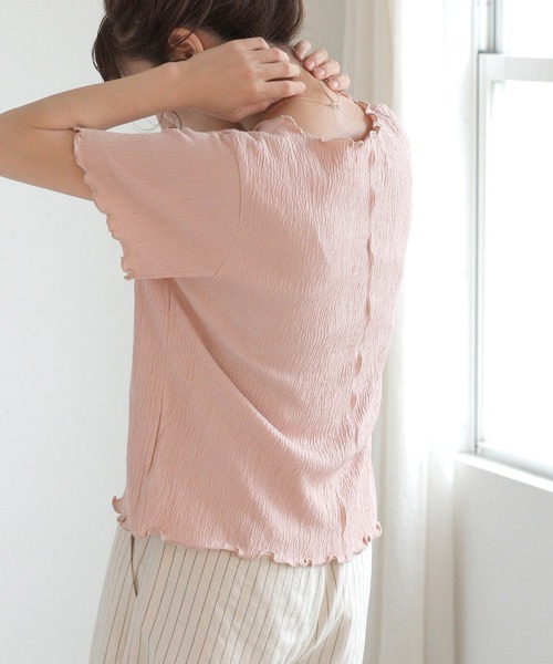 Crisp（クリスプ）の「バイカラーメロウショートTシャツ（Tシャツ/カットソー・レディース・ピンク/ブルー/アイボリー・FREE）」の15枚目の写真