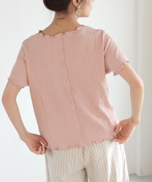 Crisp（クリスプ）の「バイカラーメロウショートTシャツ（Tシャツ/カットソー・レディース・ピンク/ブルー/アイボリー・FREE）」の16枚目の写真