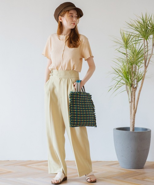 Crisp（クリスプ）の「バイカラーメロウショートTシャツ（Tシャツ/カットソー・レディース・ピンク/ブルー/アイボリー・FREE）」の4枚目の写真