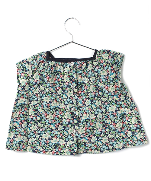 BONTON（ボントン）の「3ヶ月～2歳用　リバティプリントブラウス（シャツ/ブラウス・キッズ・ベージュ/ブルー/ターコイズブルー/ピンク・12MONTH/18MONTH/2YEAR/3MONTH）」の6枚目の写真
