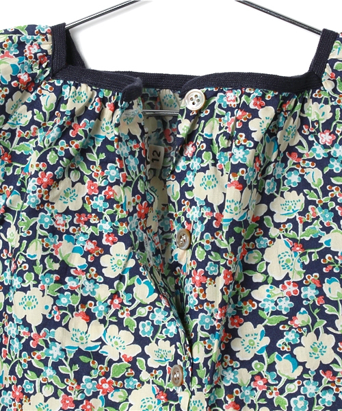 BONTON（ボントン）の「3ヶ月～2歳用　リバティプリントブラウス（シャツ/ブラウス・キッズ・ベージュ/ブルー/ターコイズブルー/ピンク・12MONTH/18MONTH/2YEAR/3MONTH）」の9枚目の写真