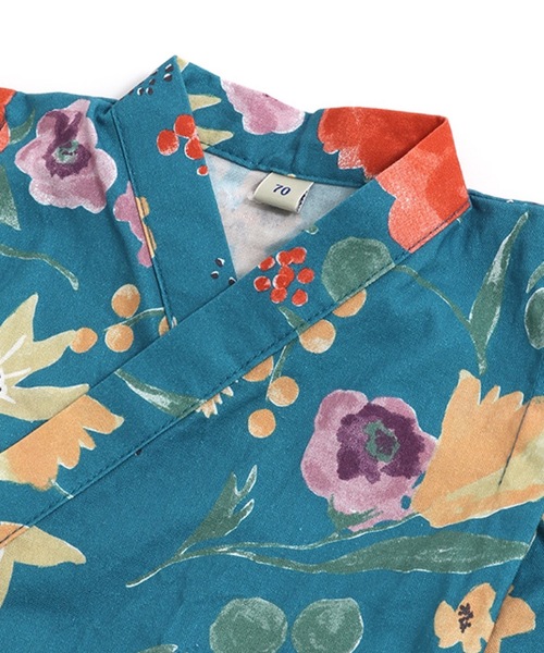 Ocean&Ground(オーシャン&グラウンド)の「甚平ロンパス GARDEN&HIMAWARI(70~80cm)(浴衣・キッズ・ブルー/アイボリー・70/80)」の3枚目の写真