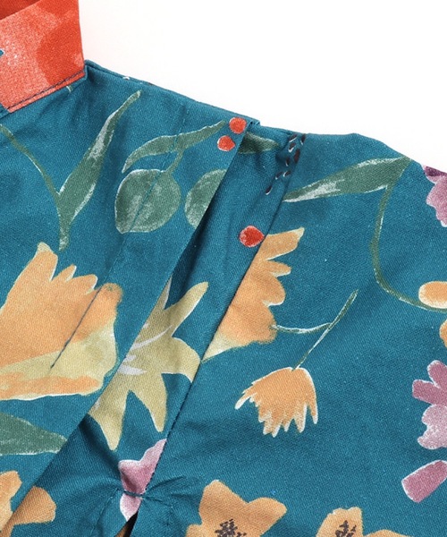 Ocean&Ground(オーシャン&グラウンド)の「甚平ロンパス GARDEN&HIMAWARI(70~80cm)(浴衣・キッズ・ブルー/アイボリー・70/80)」の5枚目の写真
