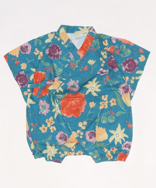 Ocean&Ground(オーシャン&グラウンド)の「甚平ロンパス GARDEN&HIMAWARI(70~80cm)(浴衣・キッズ・ブルー/アイボリー・70/80)」の6枚目の写真