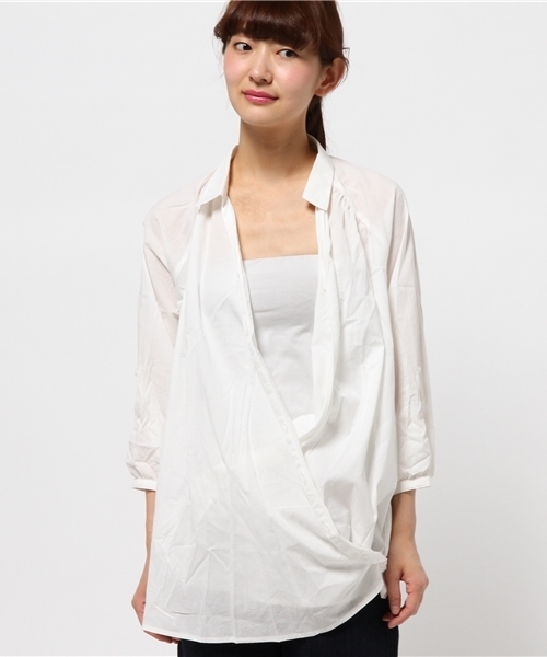 OUTLET（アウトレット）の「【Discoat Petit】CRスキッパーチュニック（チュニック・レディース・オフホワイト/ストライプ/ネイビー・FREE）」の13枚目の写真
