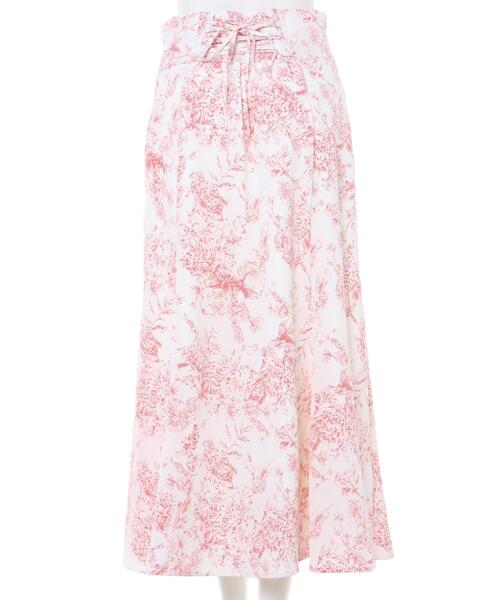 INGNI（イング）の「BACKレースUP花柄マーメイド／スカート（スカート・レディース・ホワイト×レッド/ホワイト×ブルー/ホワイト×グレー・FREE）」の6枚目の写真