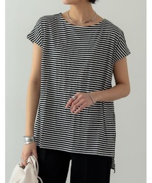 ボーダーフレンチスリーブチュニックTシャツ