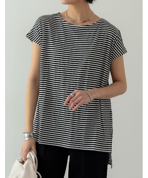 ボーダーフレンチスリーブチュニック