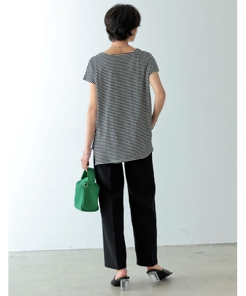 ボーダーフレンチスリーブチュニック