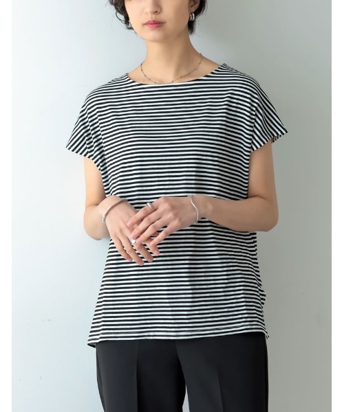 ボーダーフレンチスリーブチュニック