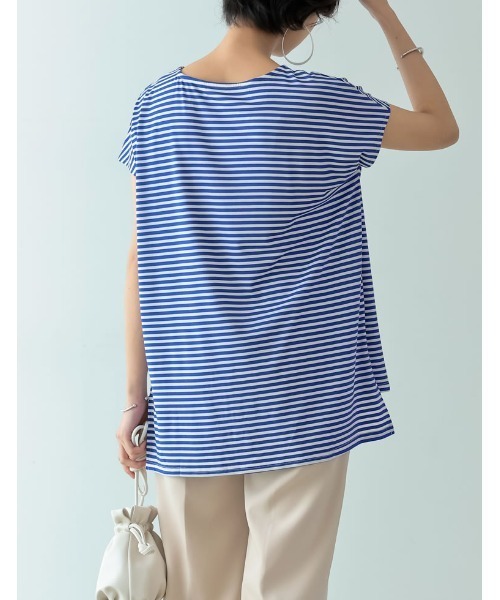 ボーダーフレンチスリーブチュニック